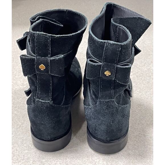 Kate Spade New York Boots Womens 6.5 M Sabina Buckle Ankle Bootie Black Suede - Picture 3 of 13